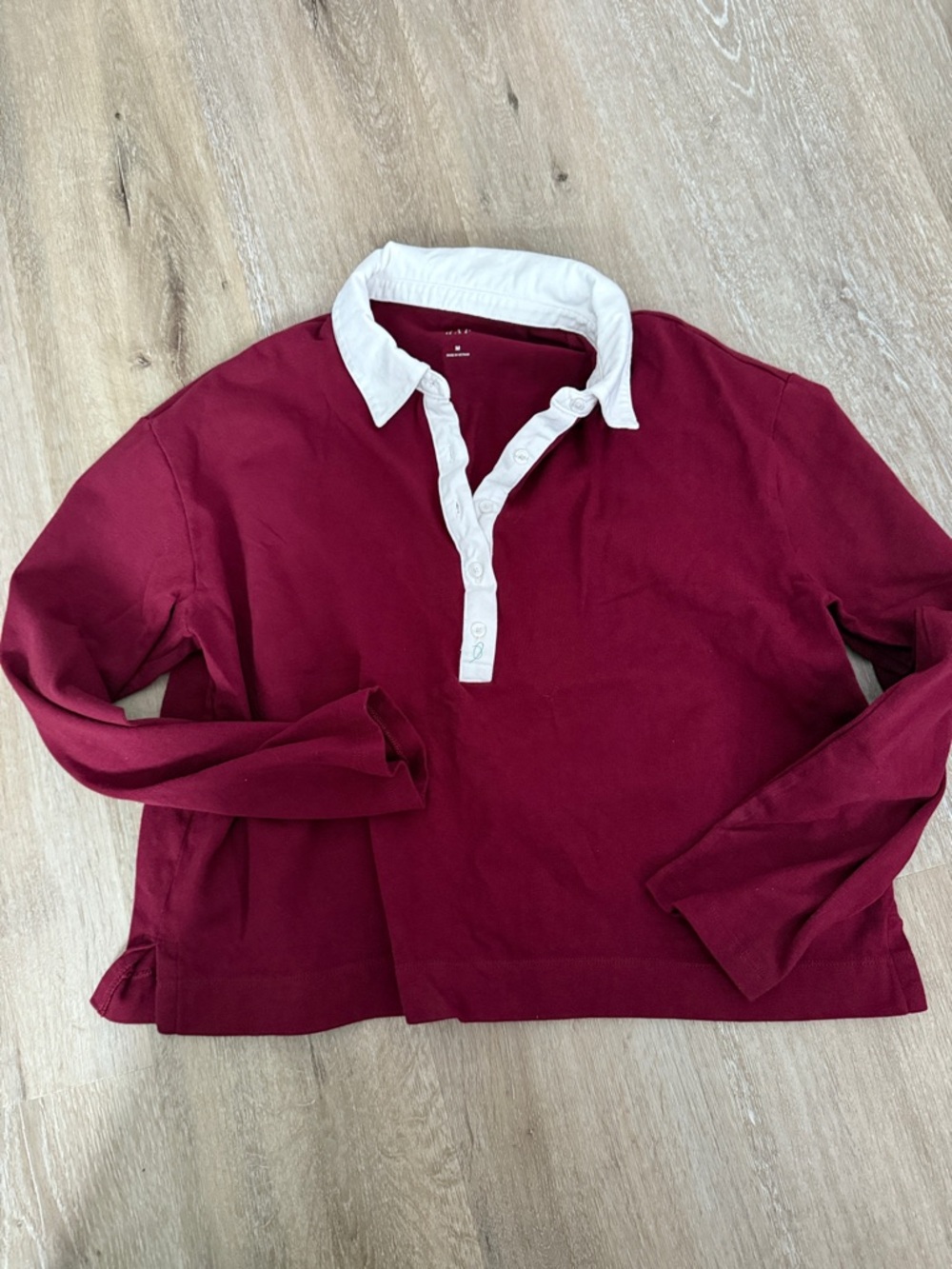 GAP Burgundy Top with White Collar